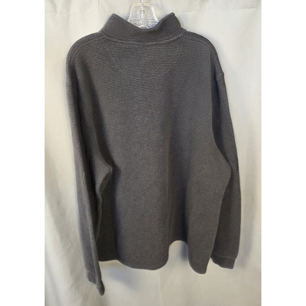 LL Bean Mens XXL Tall GrayLakewashed Double Knit Quarter Zip Pullover (521045) - Picture 2 of 6